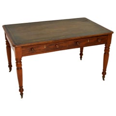 Large Antique Early Victorian Mahogany Writing Table / Desk