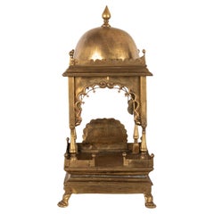 Large Antique East Indian Brass Hindu Altar Temple Statue Shrine Mandir 1880