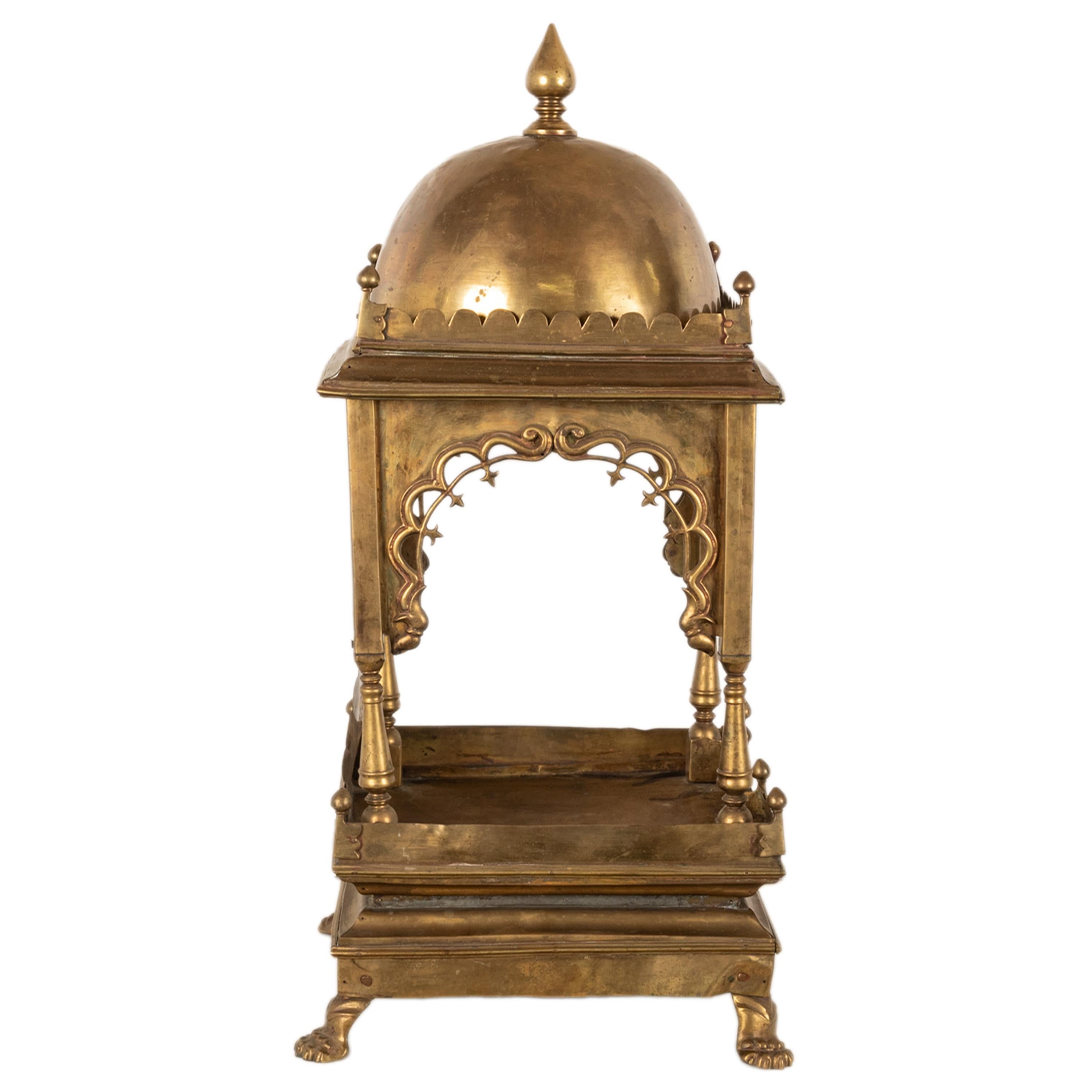 Large Antique East Indian Brass Hindu Altar Temple Statue Shrine Mandir 1880 For Sale 1