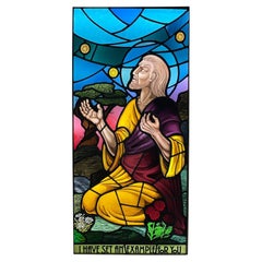 Large Used Ecclesiastical Stained Glass Window of Jesus Christ