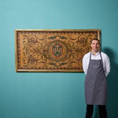 Large Antique Ecclesiastical Style Framed Painted Canvas