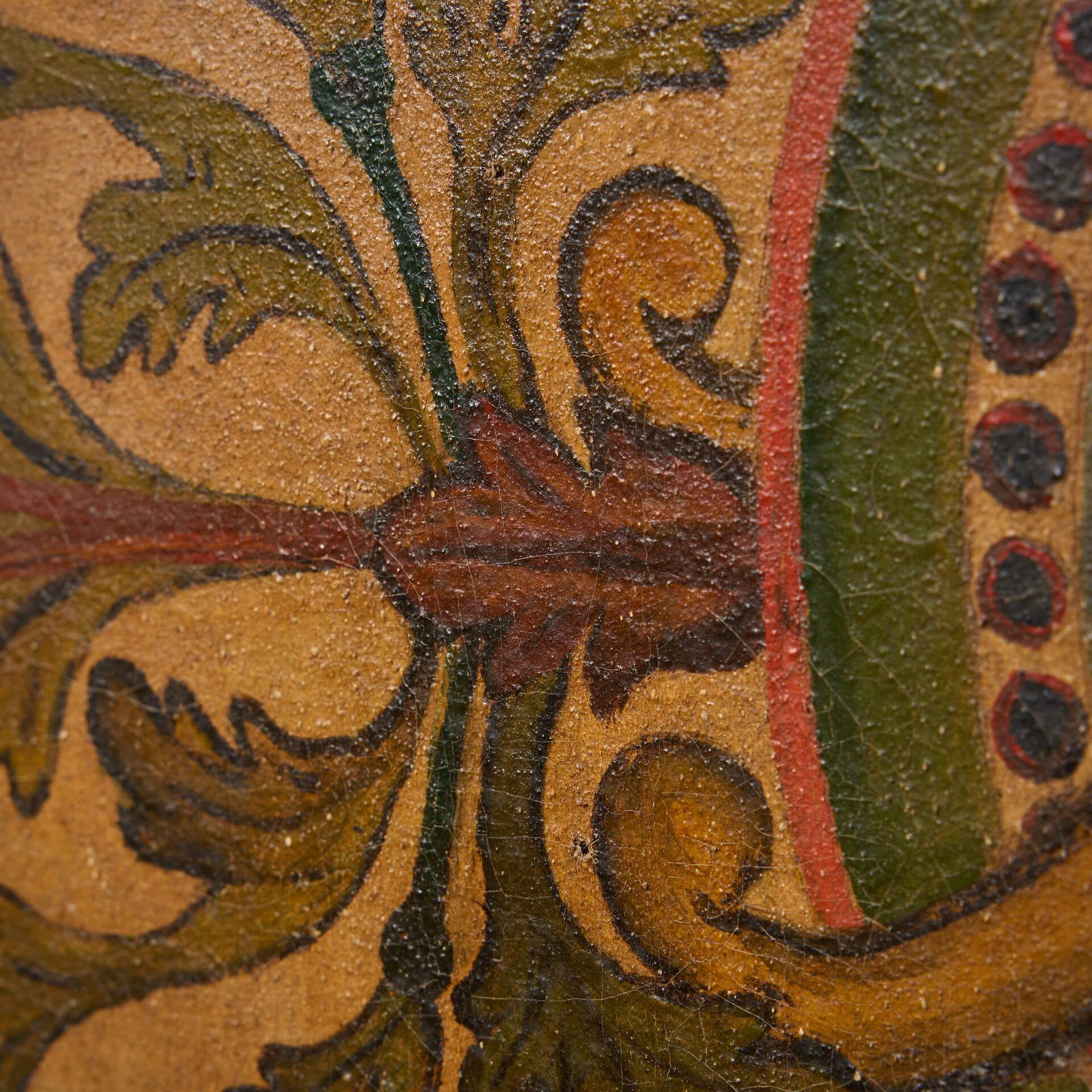 Dipinto Grande tela antica dipinta con cornice in stile ecclesiastico in vendita