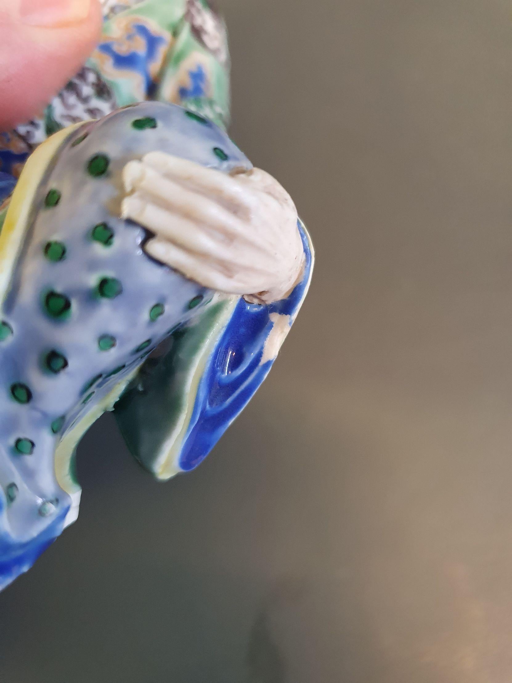 Gran Sapo Antiguo de Porcelana Japonesa Koro Liu Hai del Periodo Edo/Meiji de 19C en venta 13