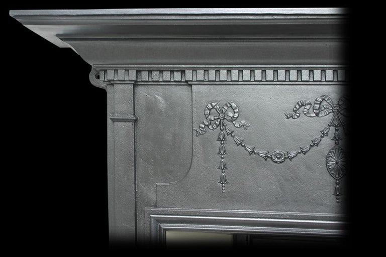 Large Antique Edwardian Cast Iron Combination Fireplace For Sale