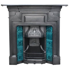 Large Used Edwardian Cast Iron Combination Fireplace