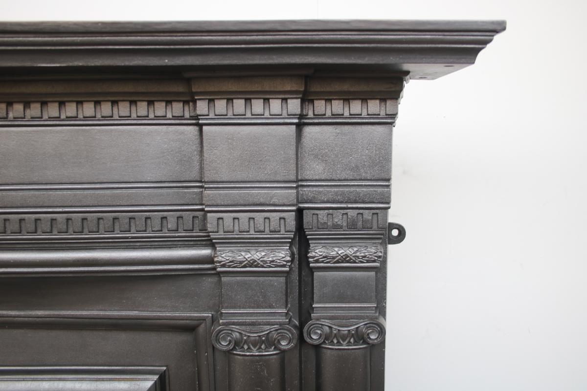 Large Antique Edwardian Cast Iron Fireplace Surround In Good Condition In Manchester, GB