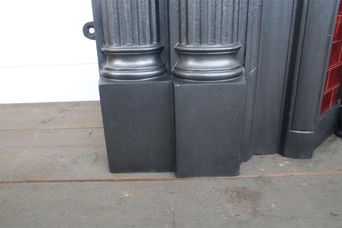Large Antique Edwardian Cast Iron Fireplace Surround 1