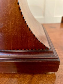 Large Antique Edwardian Inlaid Mahogany Balloon Shaped Mantel Clock