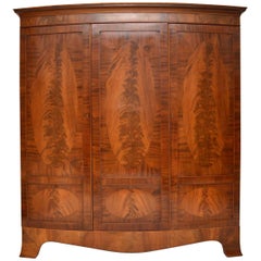 Large Antique Edwardian Inlaid Mahogany Wardrobe