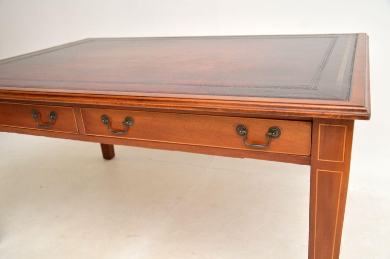 Large Antique Edwardian Library Table / Desk For Sale at 1stDibs