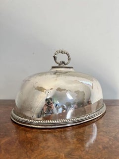 Large antique Edwardian quality silver plated meat cover
