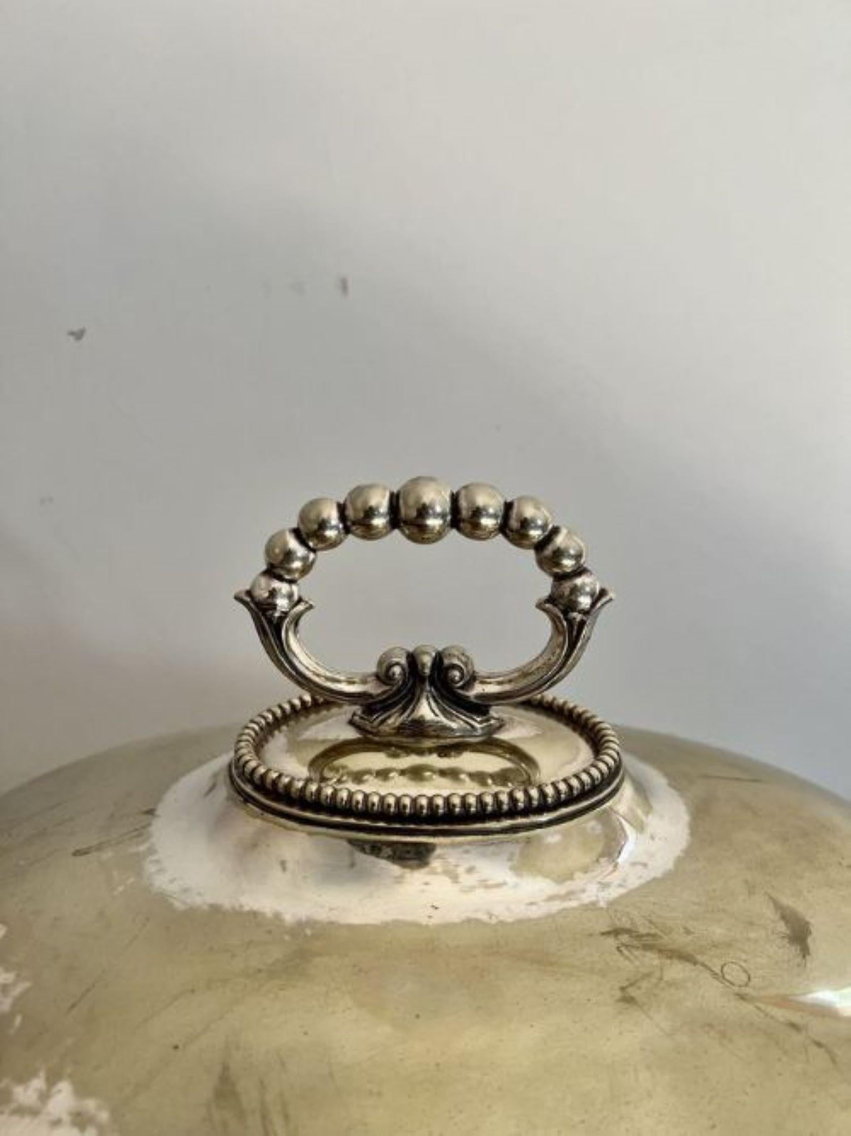 20th Century Large antique Edwardian quality silver plated meat cover For Sale