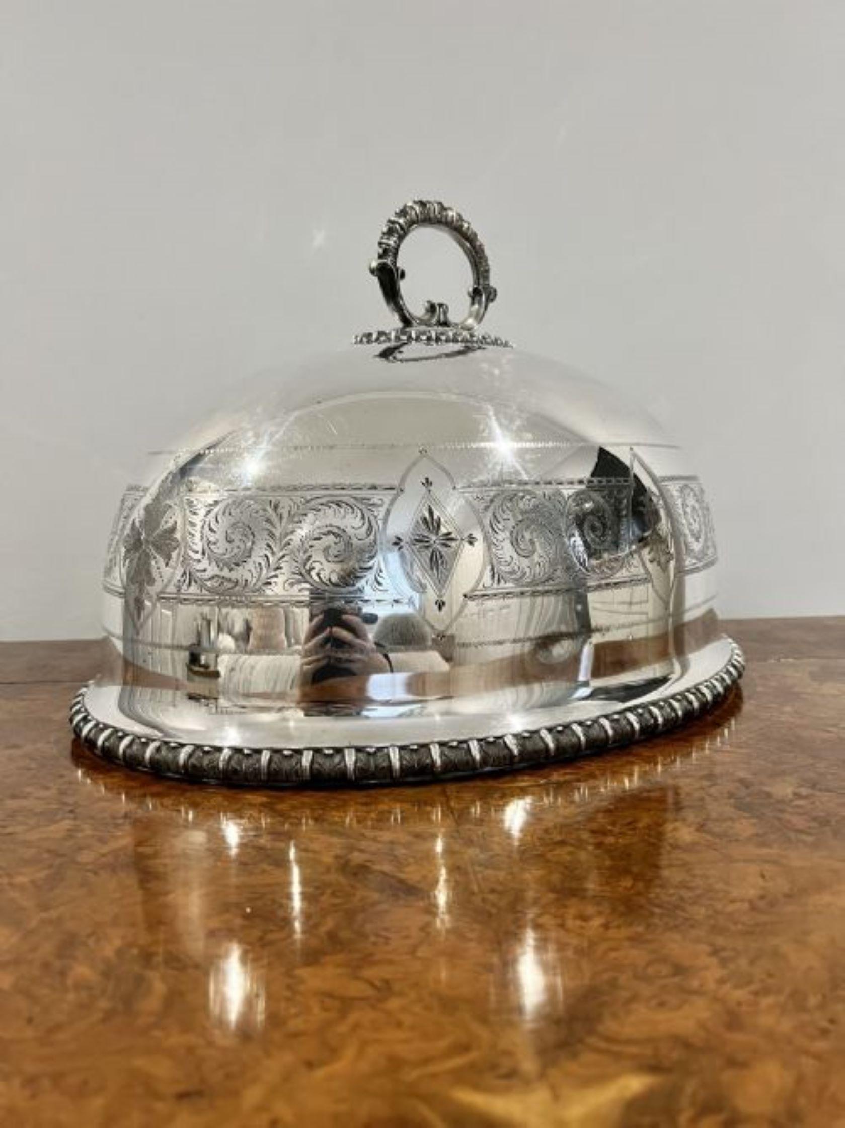 20th Century Large antique Edwardian quality silver plated meat cover  For Sale