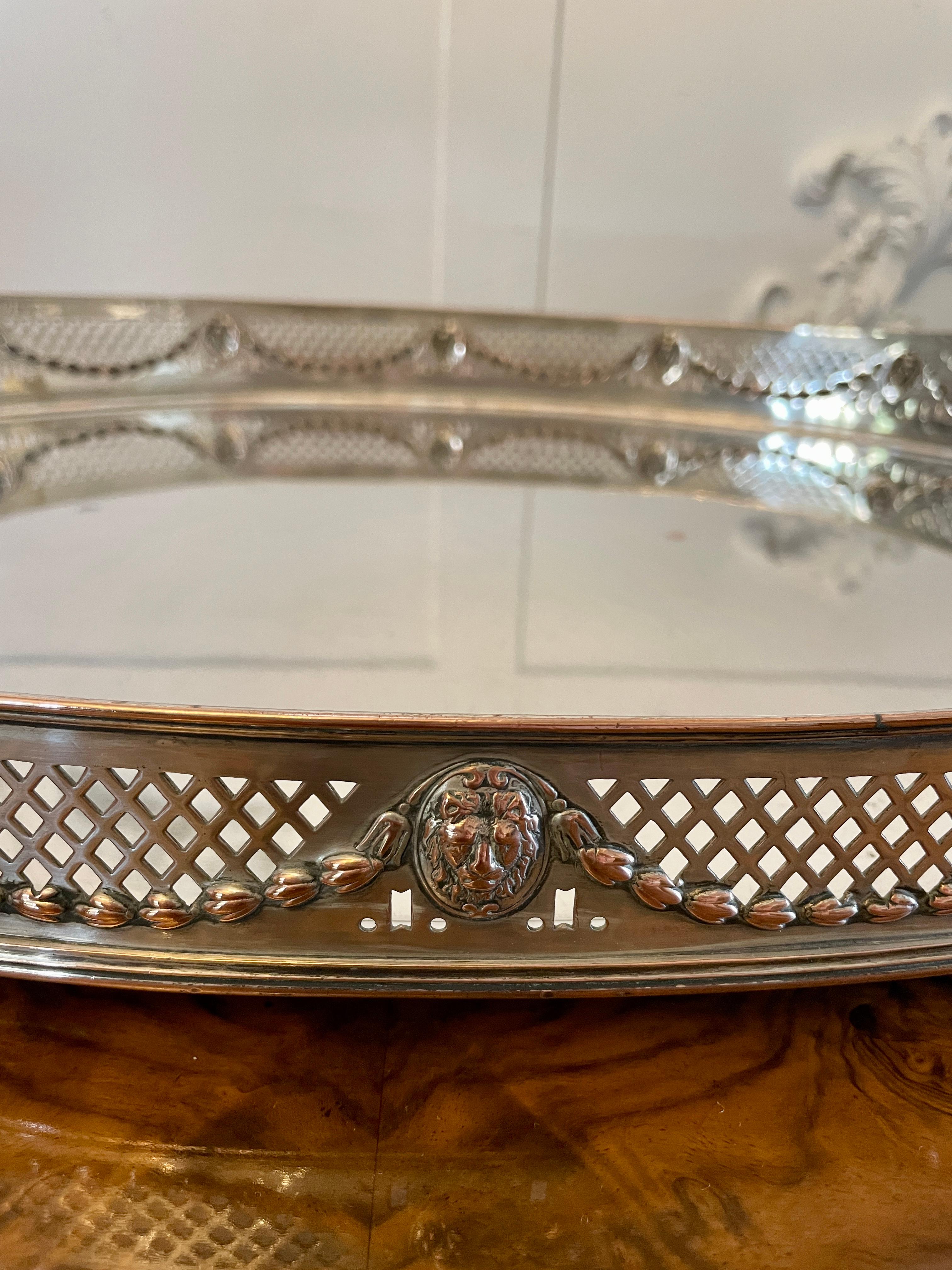 20th Century  Large Antique Edwardian Quality Silver Plated Oval Shaped Tea Tray  For Sale