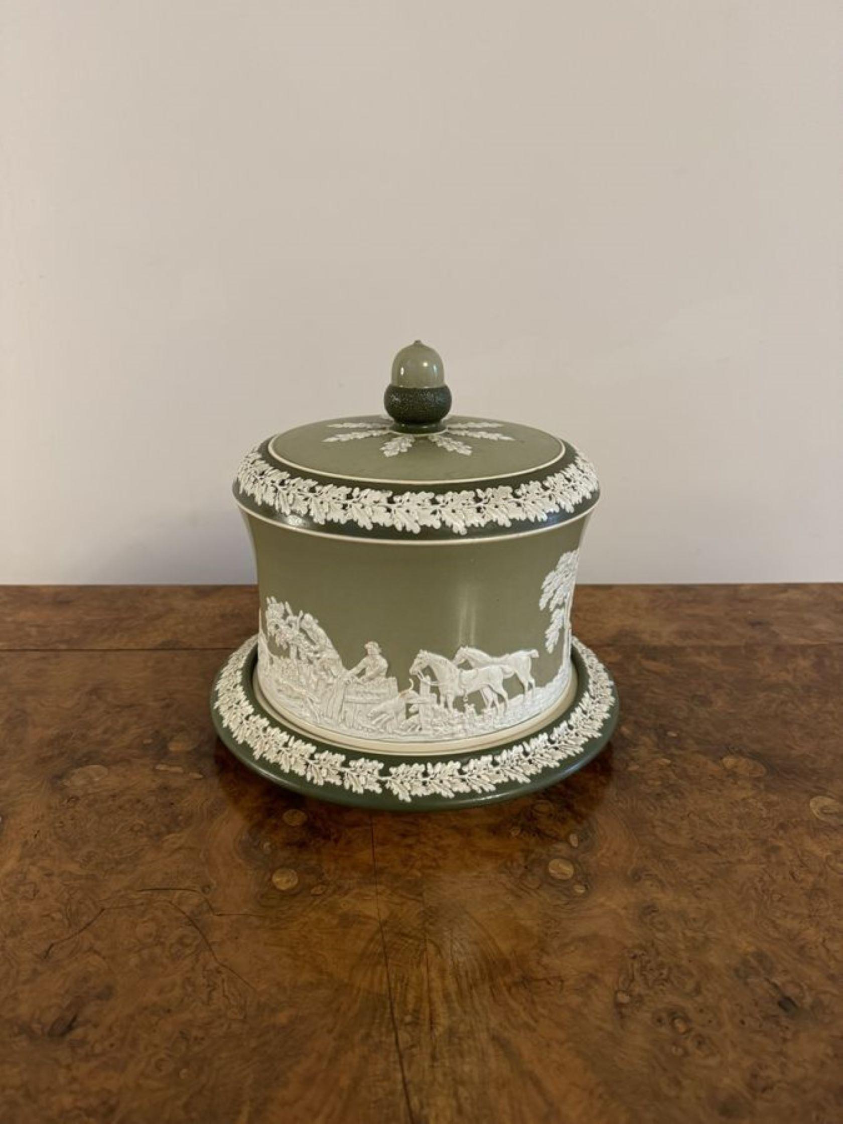 Ceramic Large antique Edwardian quality W&R Carlton ware cheese dish
