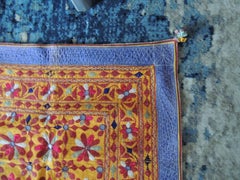 Large Antique Embroidered Panel with Floral Pattern
