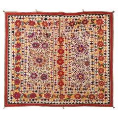 Large Antique Embroidered Panel with Floral Pattern from India