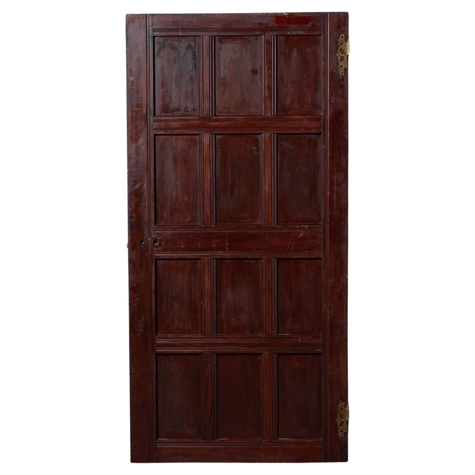 Large Antique English 12 Panel Mahogany Internal Door