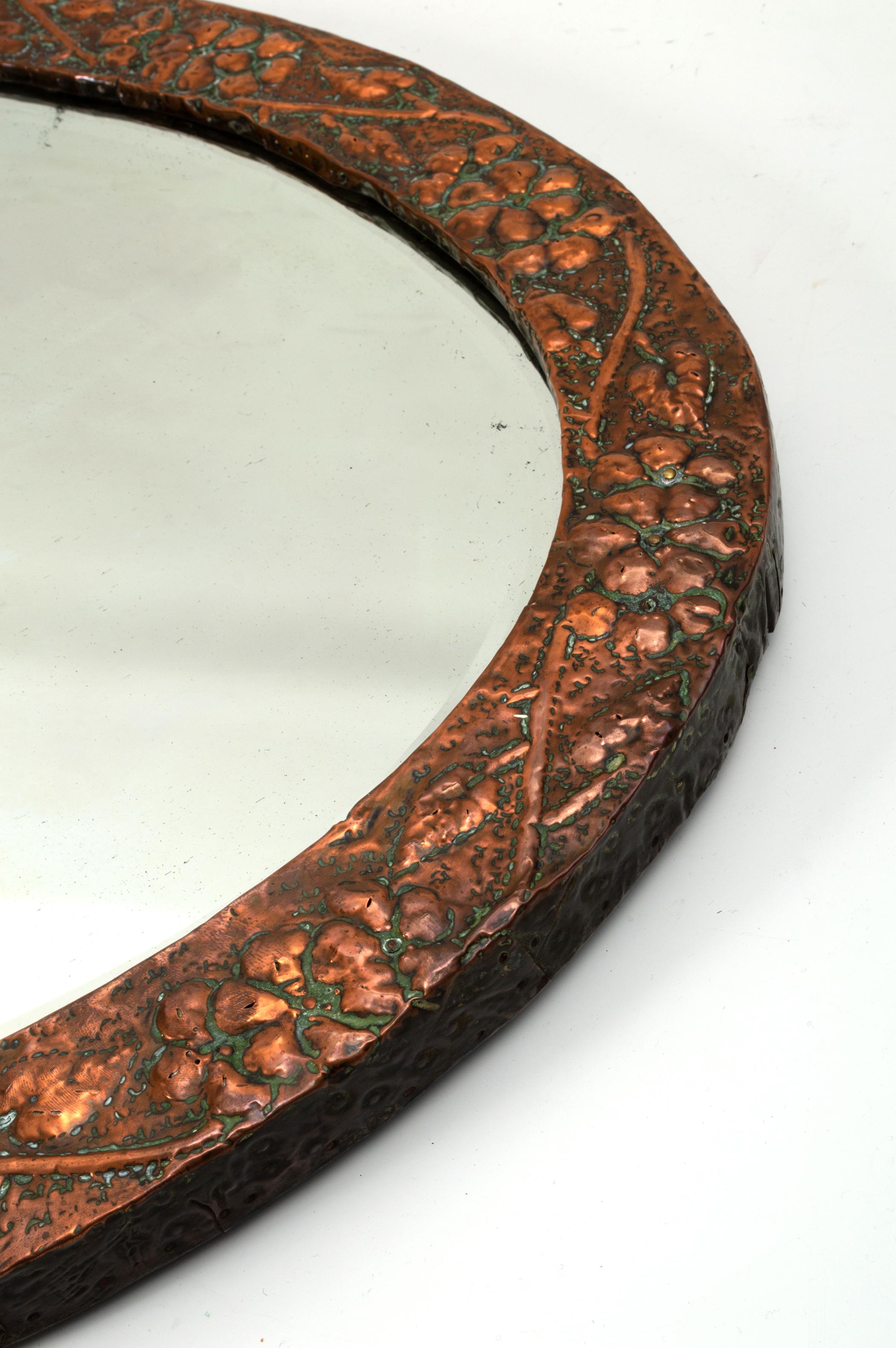 antique copper mirror