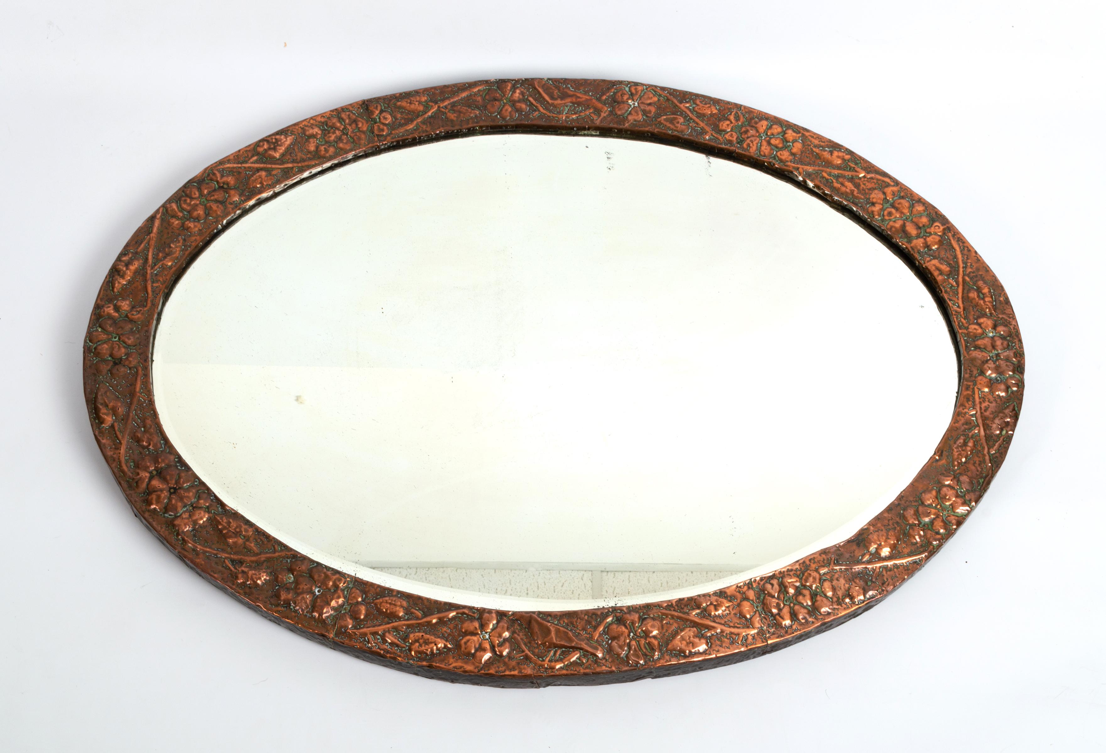 arts and crafts copper mirror