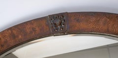 Large Antique English Arts & Crafts Copper Oval Mirror Liberty & Co.