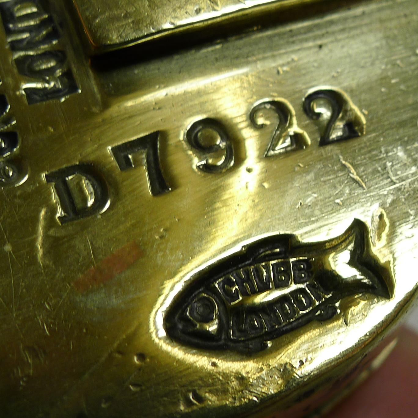 Late 19th Century Large Antique English Brass and Steel Padlock by Chubb, London, circa 1880