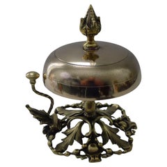 Large Used English Brass Desk / Counter Bell c.1890