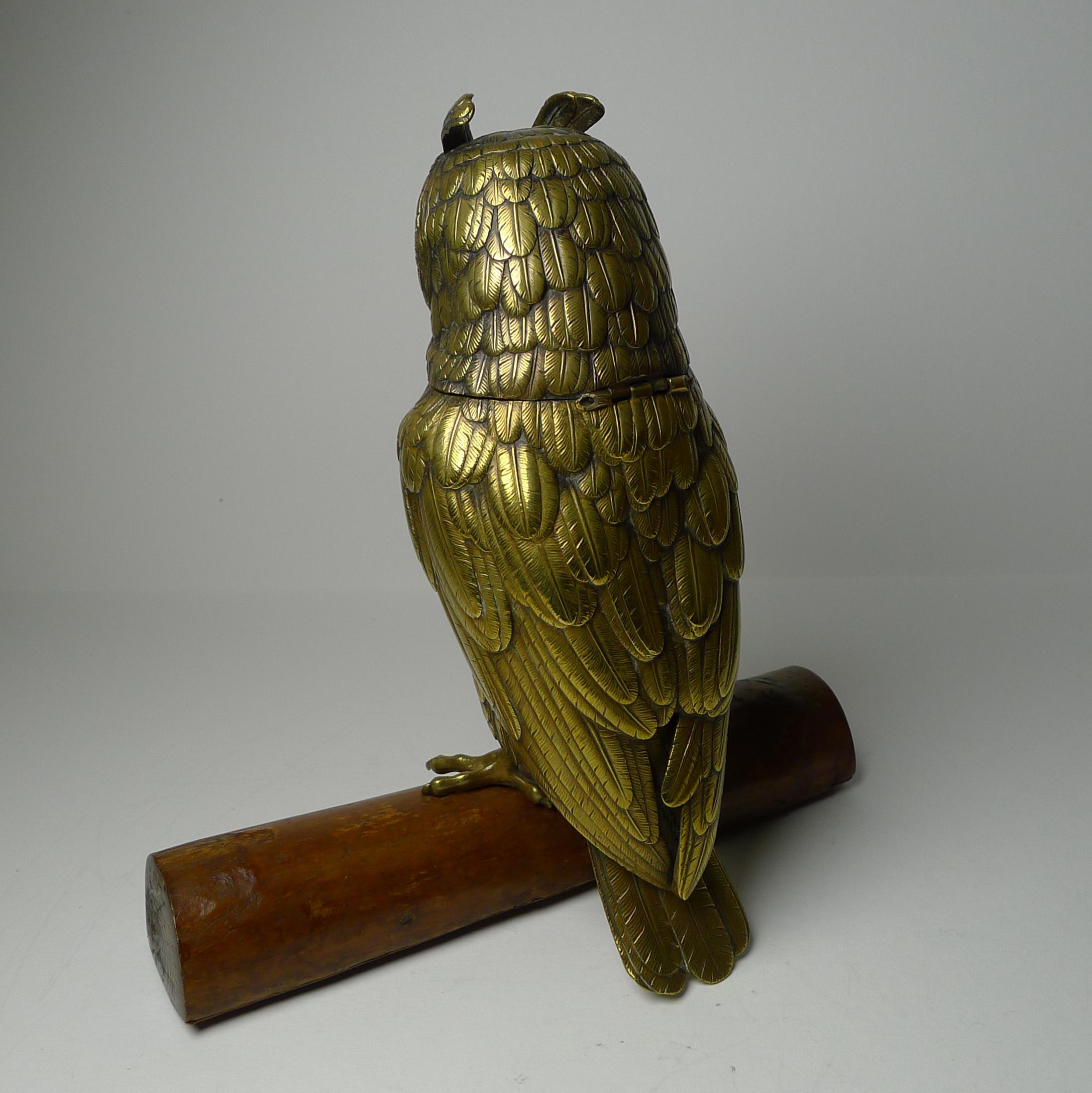 vintage brass owl figurine
