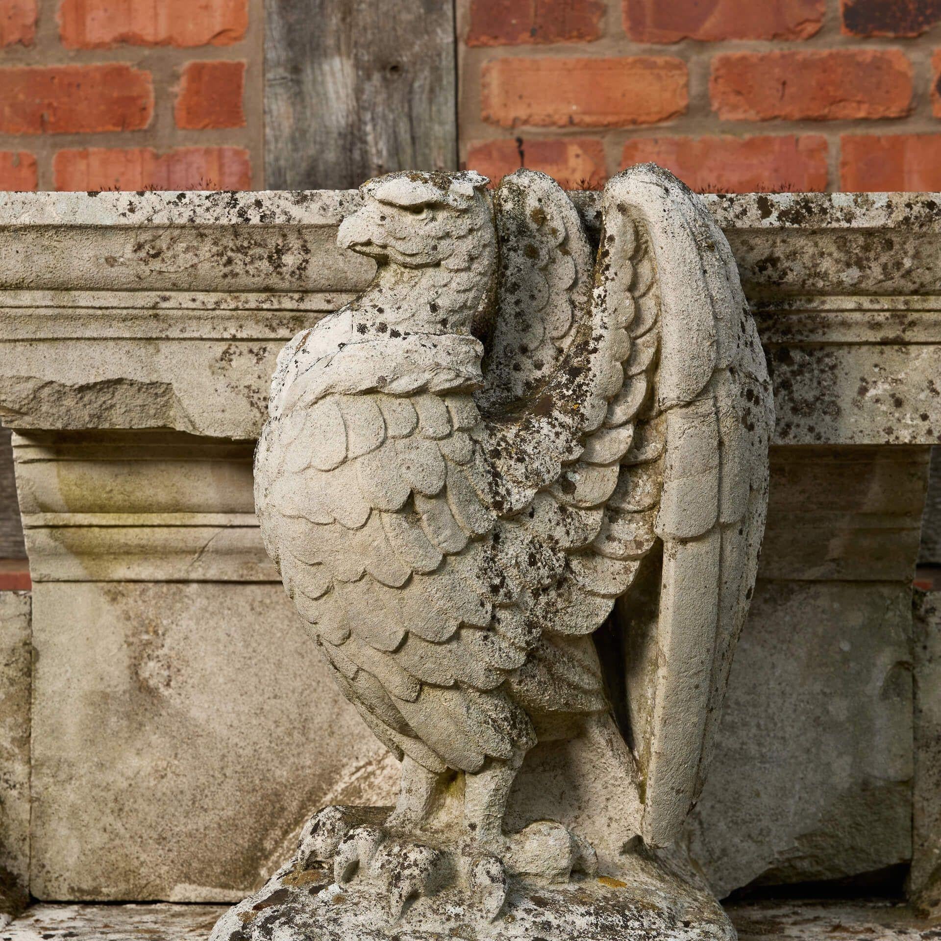 Hand-Crafted Large Antique English Carved Portland Stone Armorial Crest For Sale