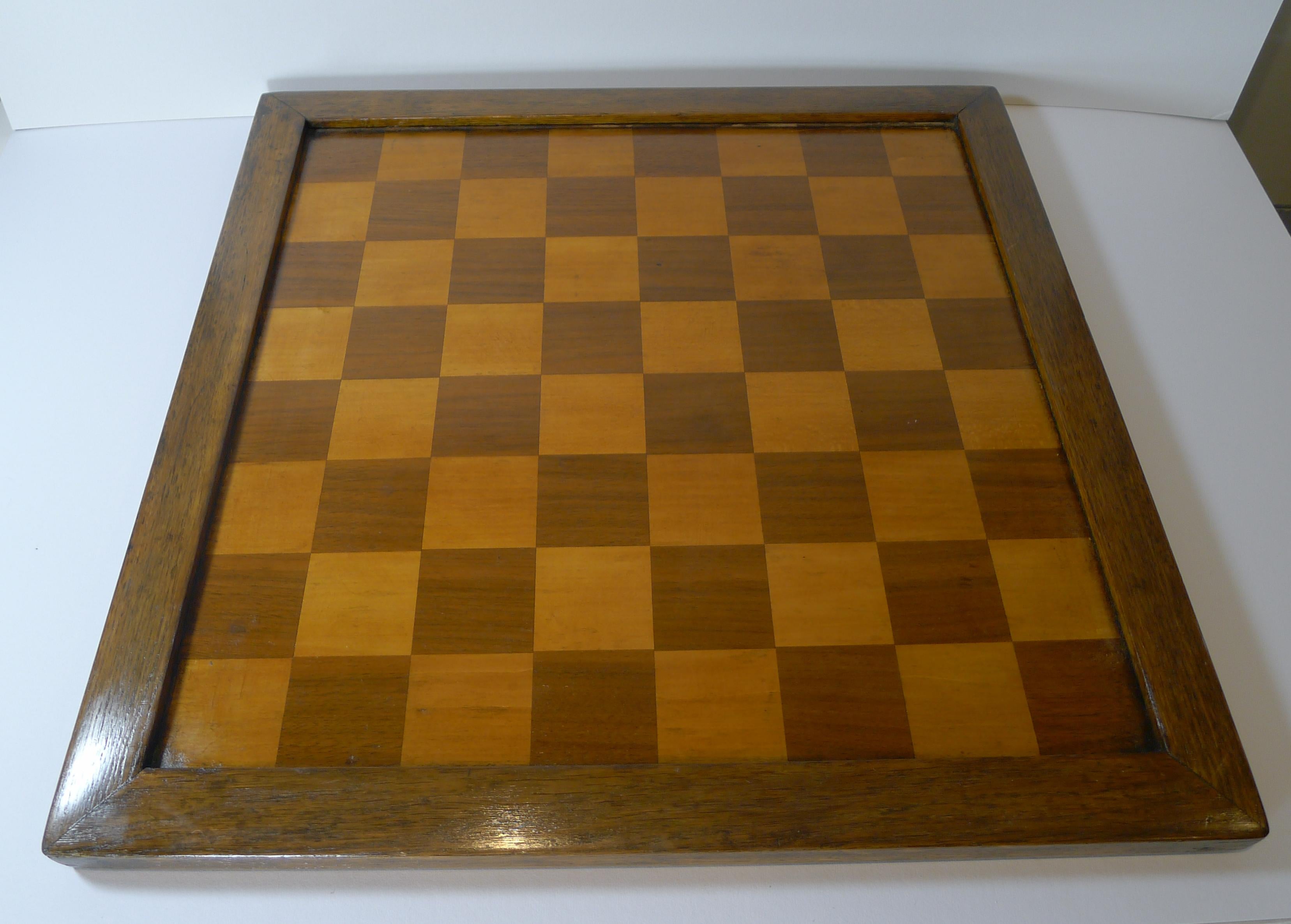 Edwardian Large Antique English Chess Board / Jeu Des Dames, c.1900