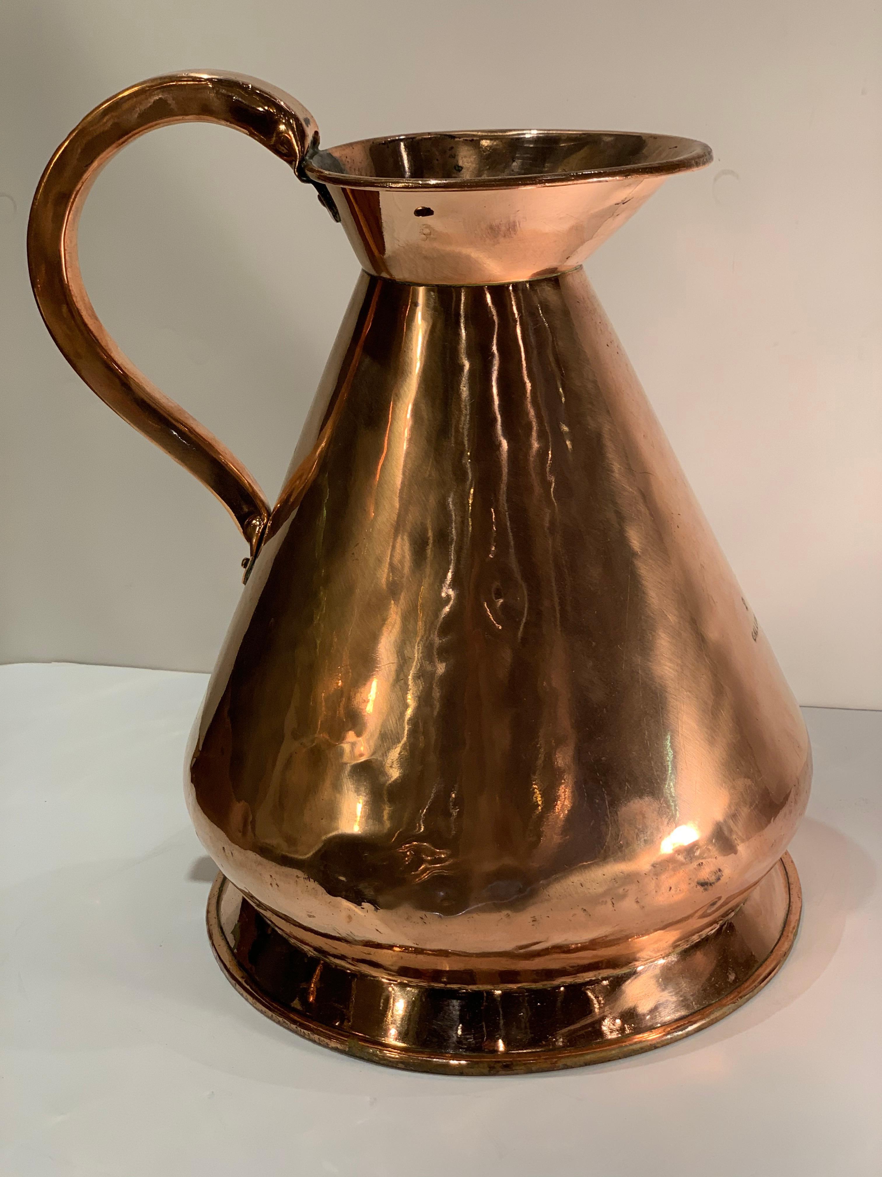 large vintage copper pitcher