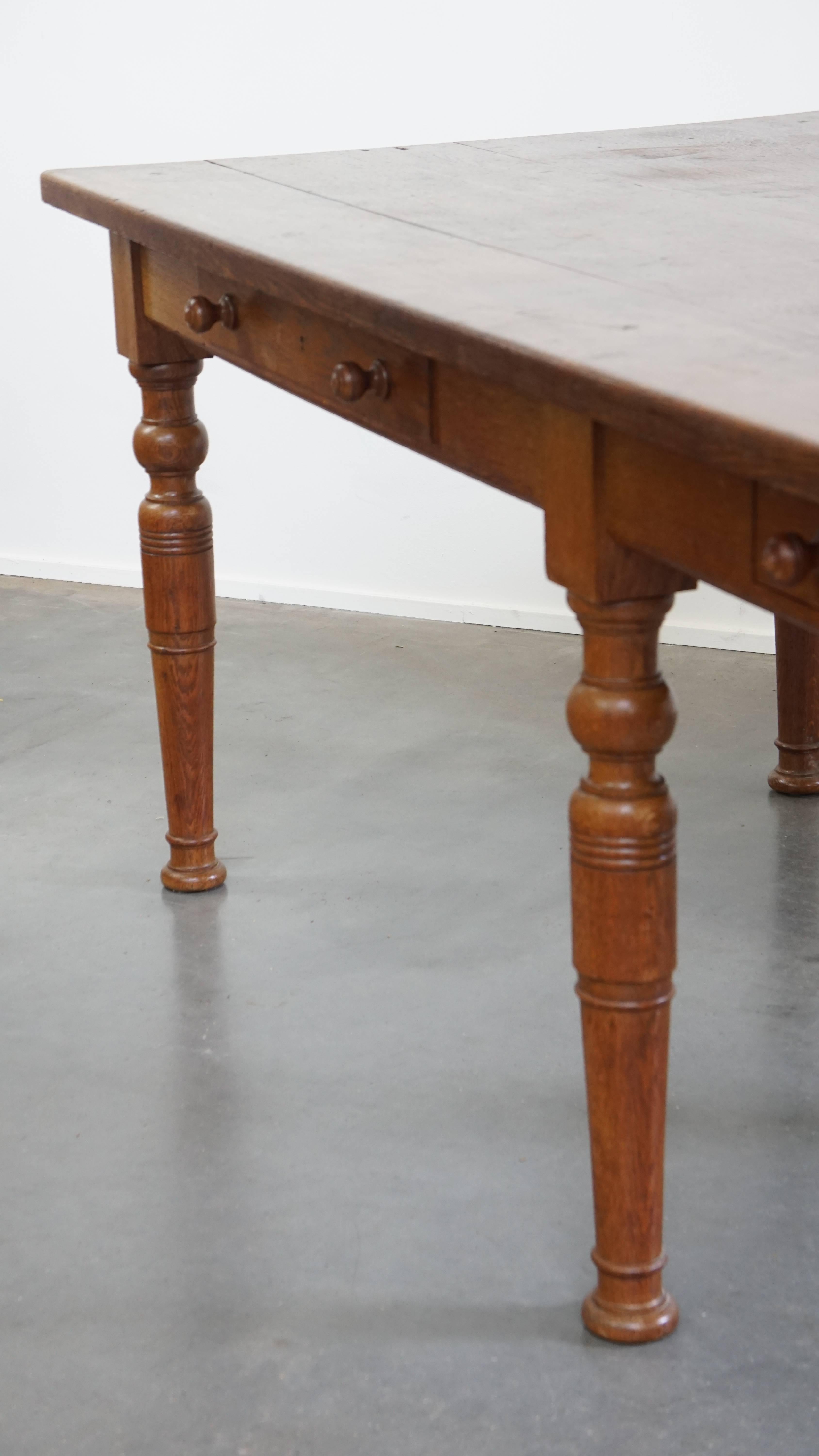 Wood Large Antique English Dining Table Made of Oak For Sale