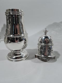 Large Antique English Edwardian Neoclassical Sterling Silver Sugar Caster, 1911