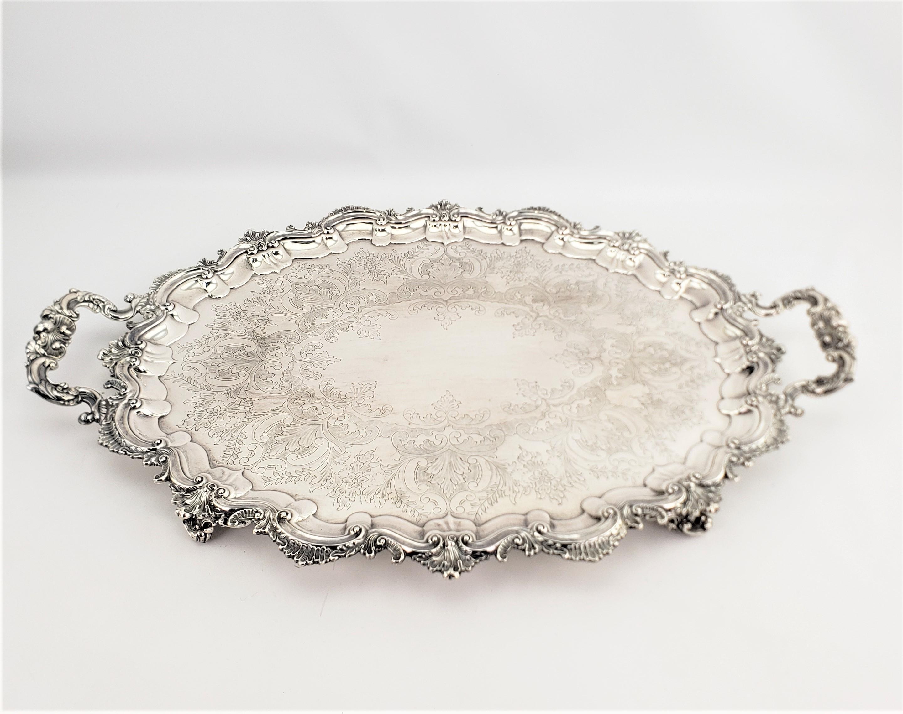 silver serving tray antique