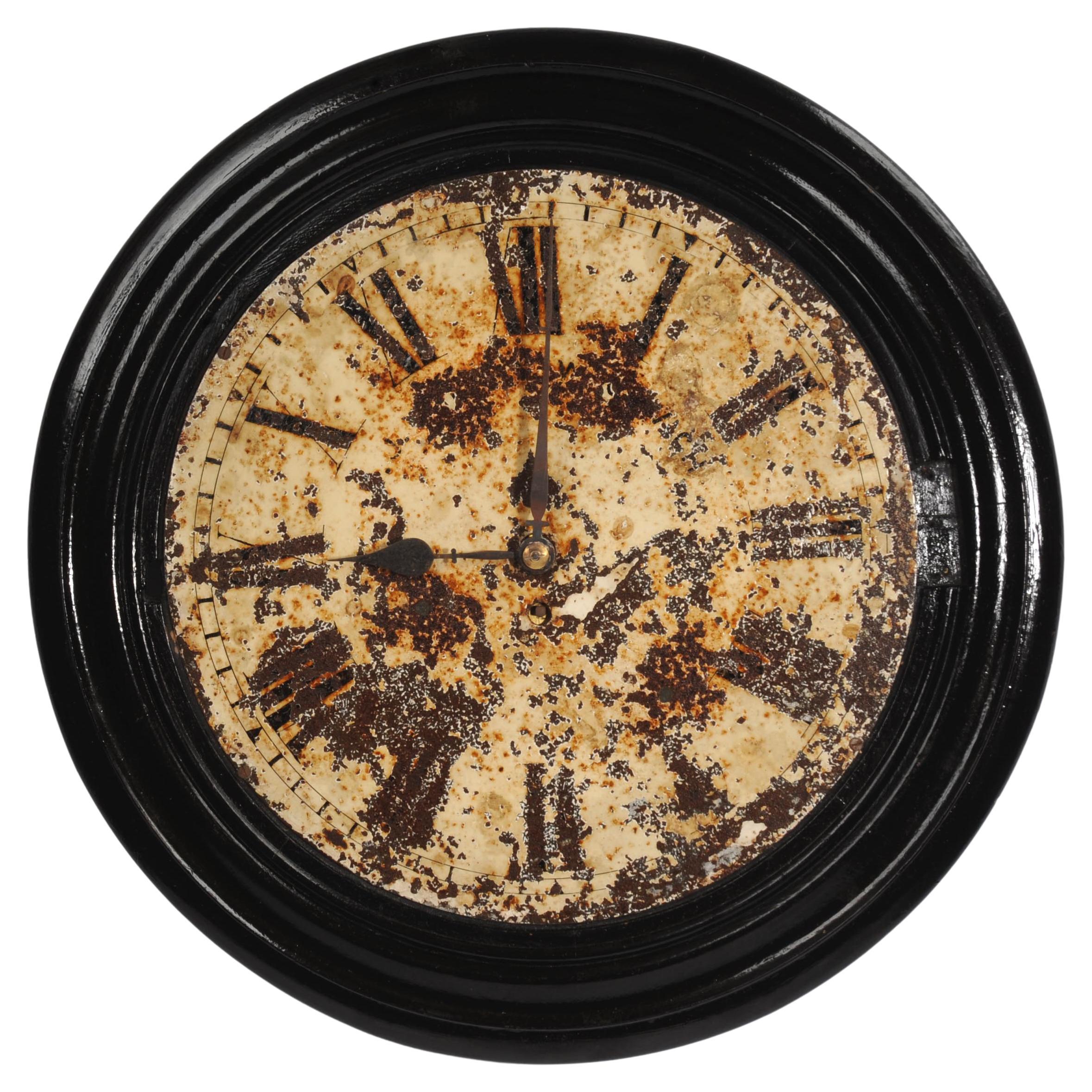 GRAN Reloj Inglés Antiguo de HIERRO Cara del Dial Industrial JOYCE WHITCHURCH Trabajo
