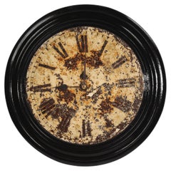 Grande horloge anglaise ancienne avec cadran et cadran industriel JOYCE WHITCHURCH travaillant