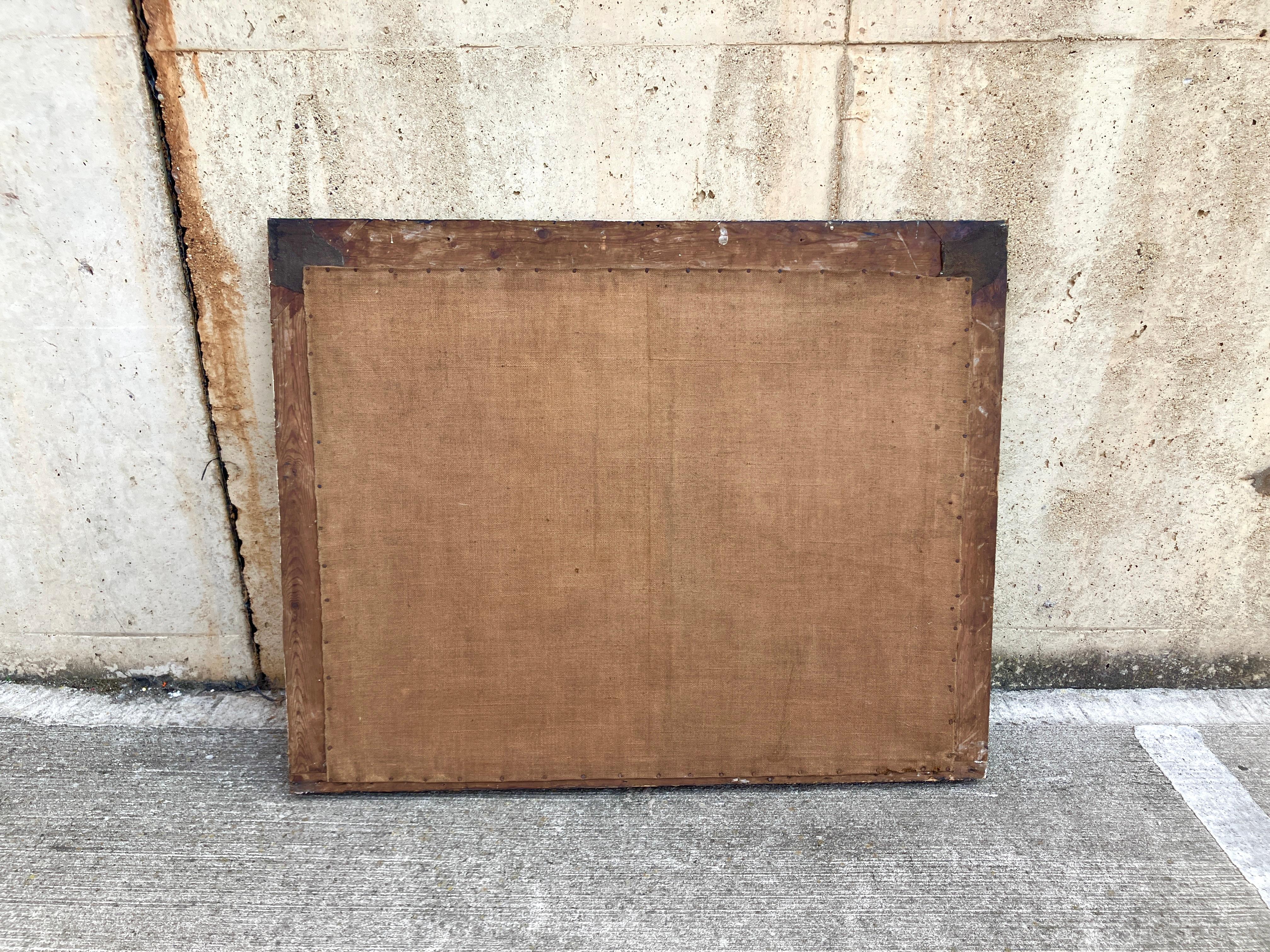 Grand Antique Mantel Mirror anglais en jaune clair Art Deco Bon état - En vente à Leicester, GB