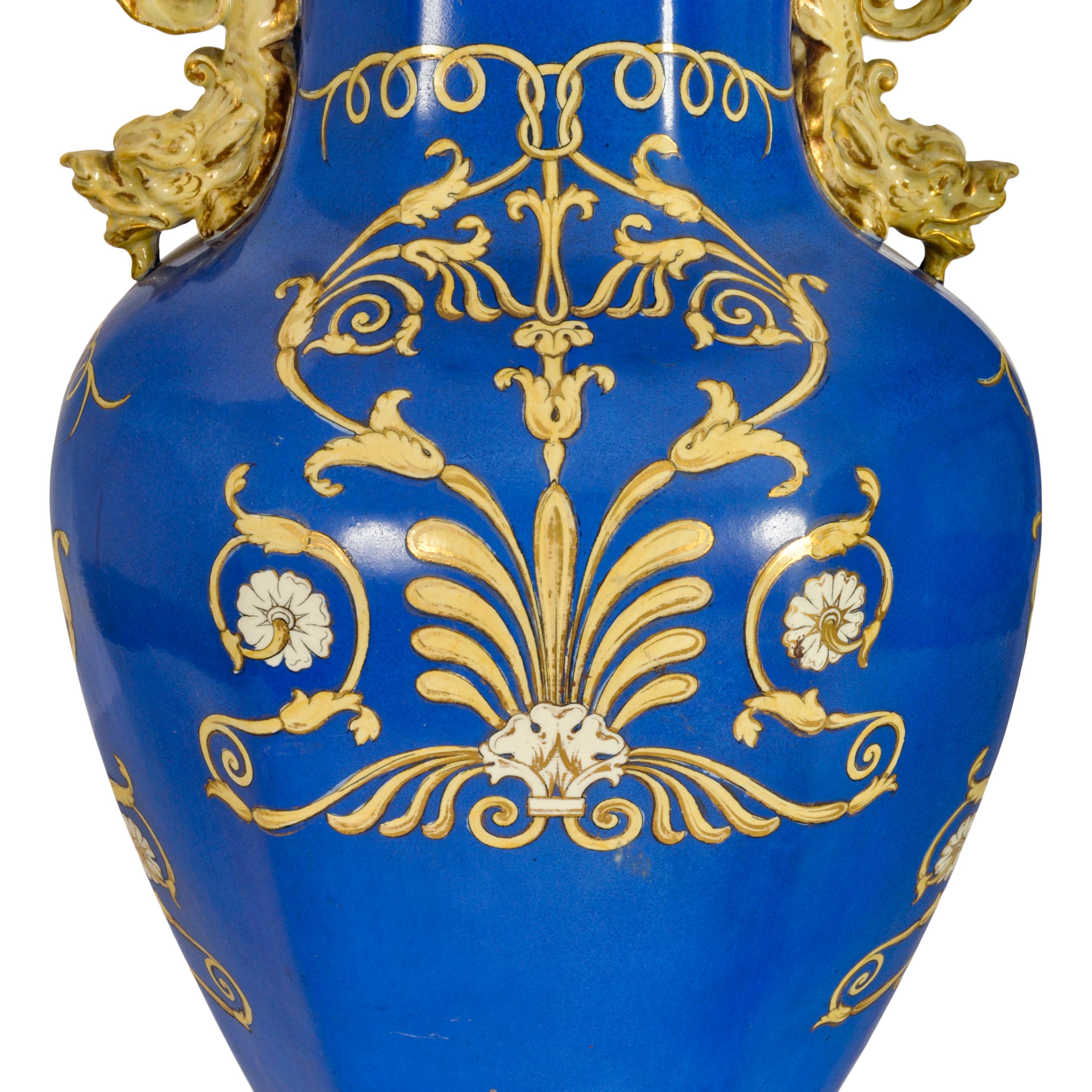 Grand vase antique anglais en poterie de pierre de fer Morley & Ashworth (Mason's) en vente 6