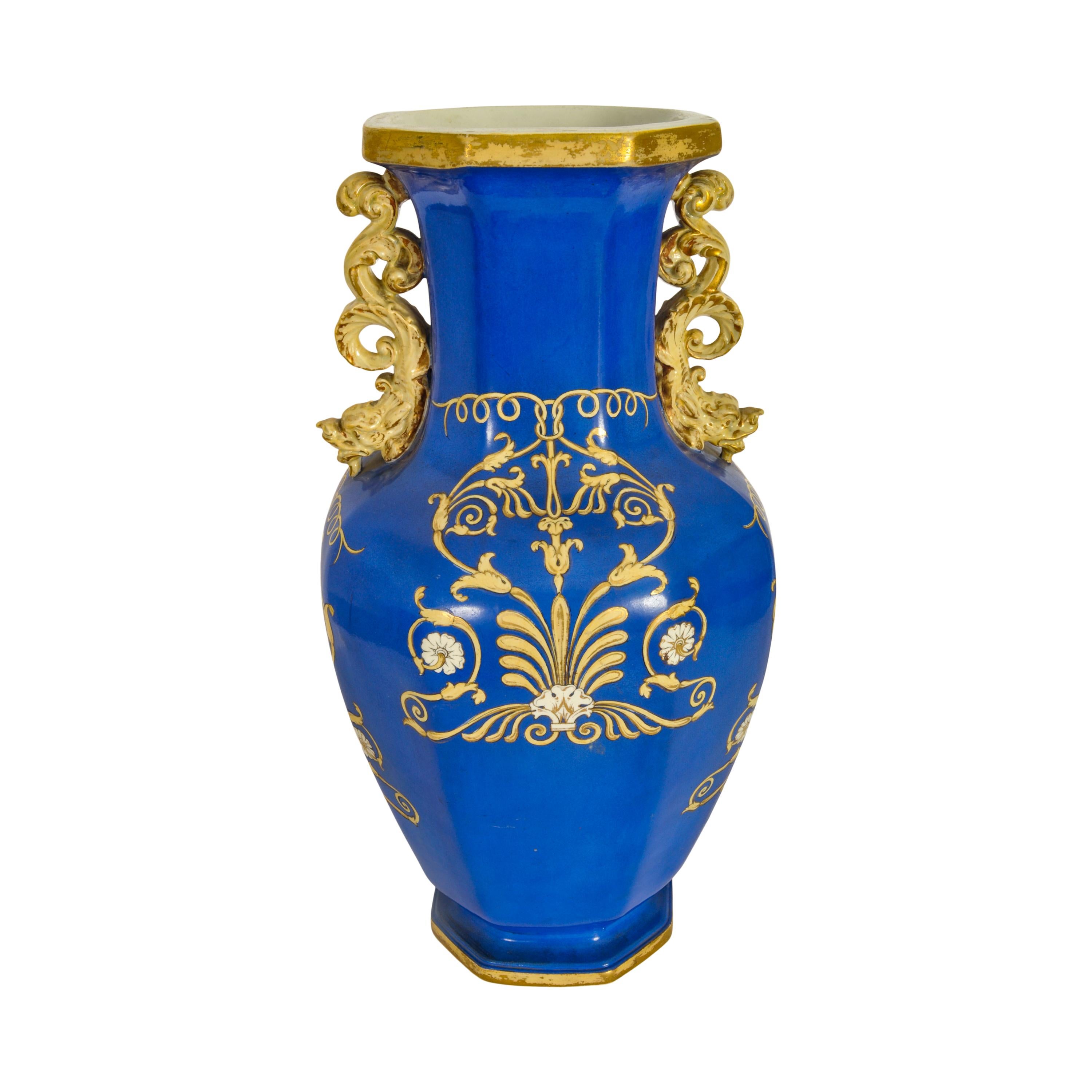 Grand vase antique anglais en poterie de pierre de fer Morley & Ashworth (Mason's) Bon état - En vente à Portland, OR