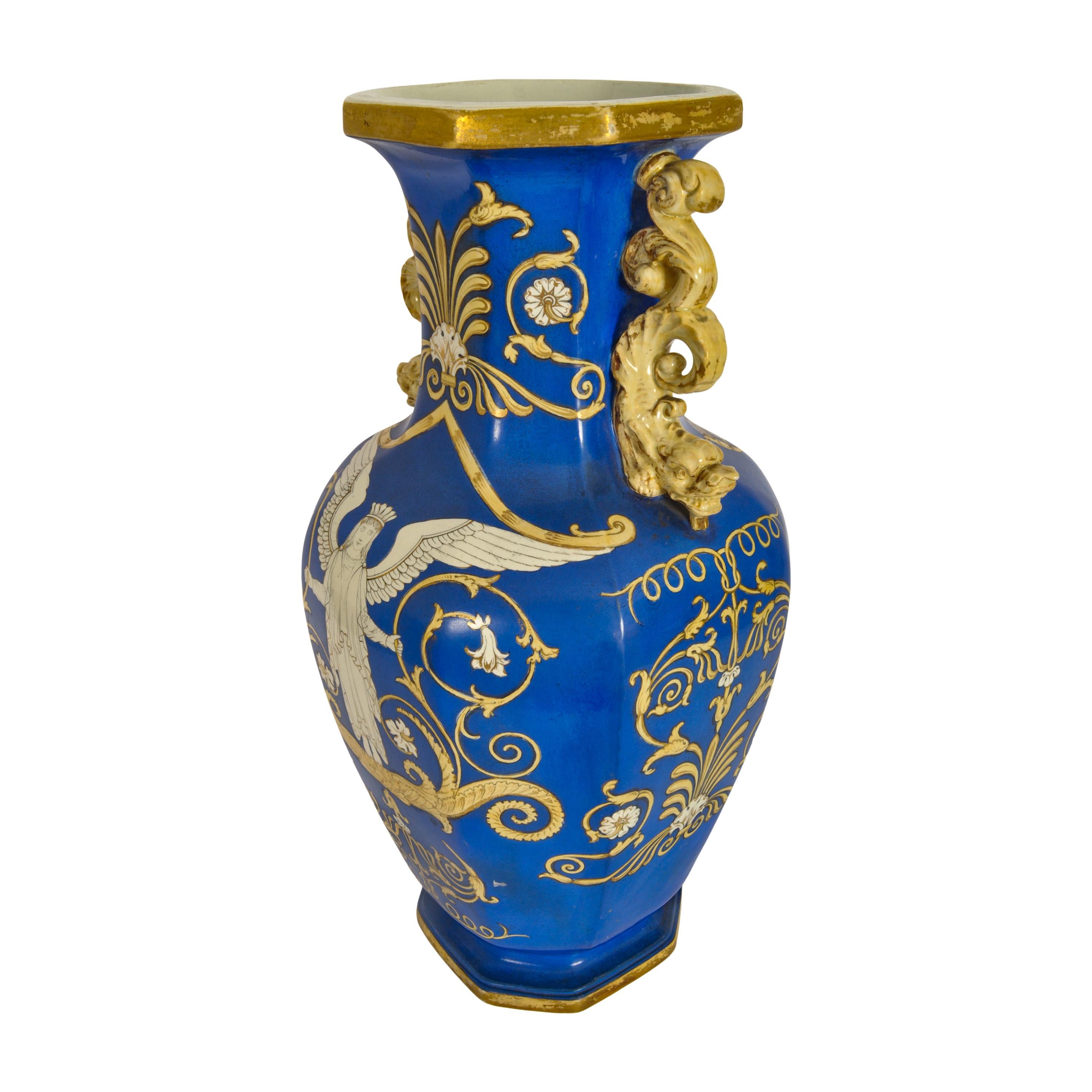 Grand vase antique anglais en poterie de pierre de fer Morley & Ashworth (Mason's) en vente 1