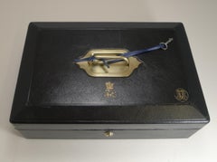 Large Antique English Morocco Leather Despatch / Dispatch Box by Wickwar, London