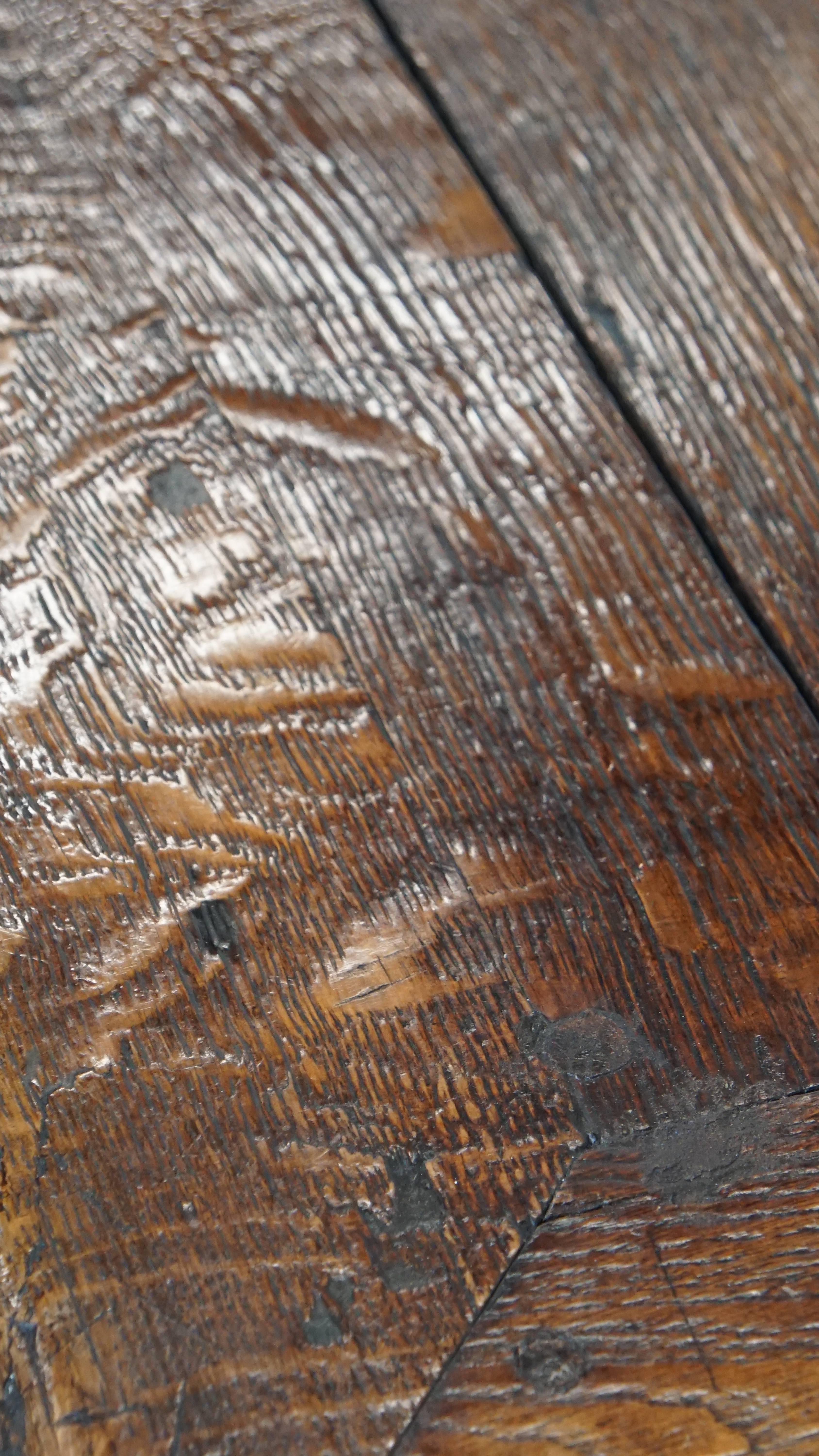 Large Antique English Oak Dining Table from the Early 19th Century For Sale 11