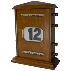 Large Antique English Oak Perpetual Calendar, c.1920