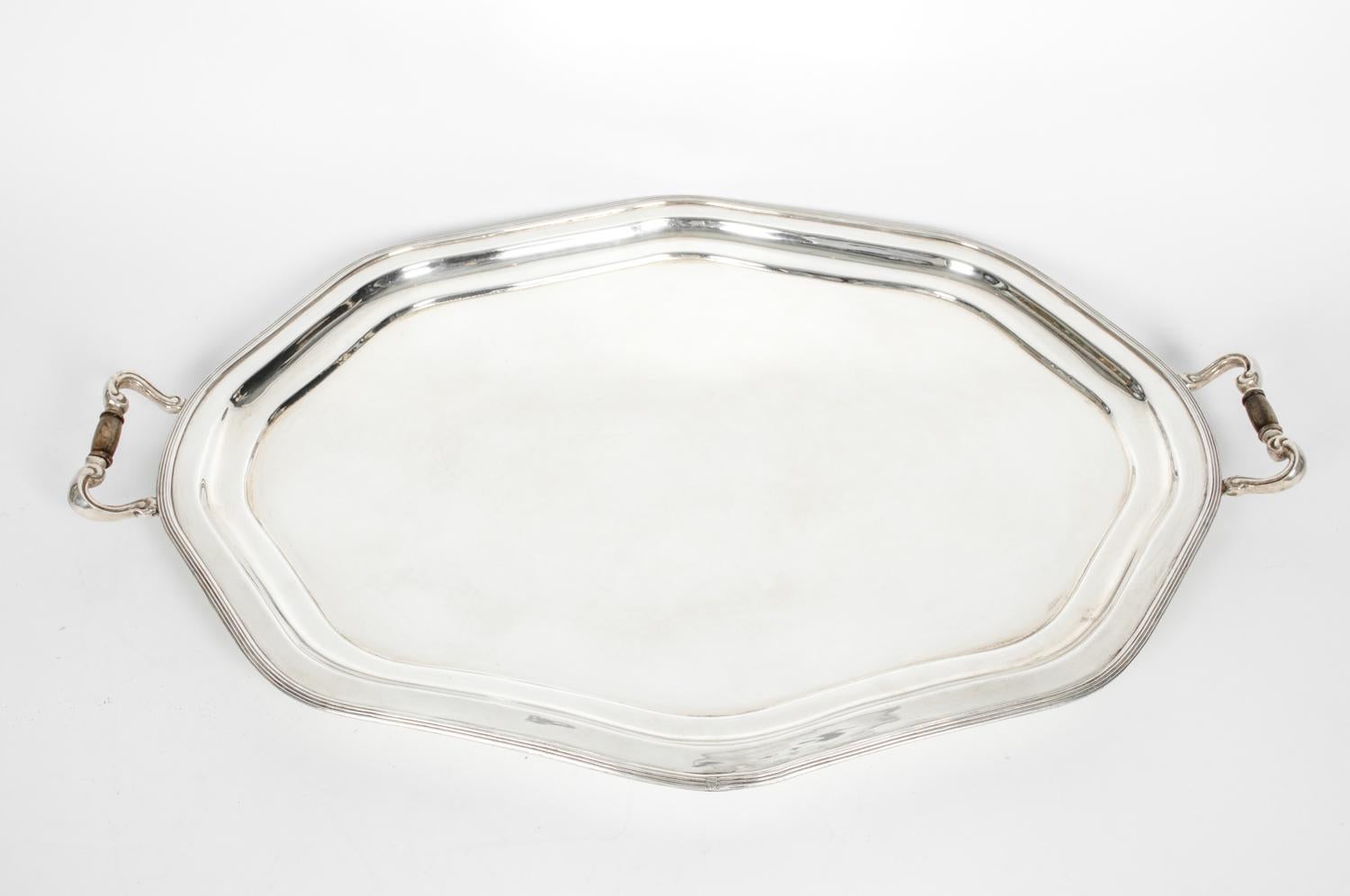 Mid-19th Century Large Antique English Plate Barware / Serving Tray