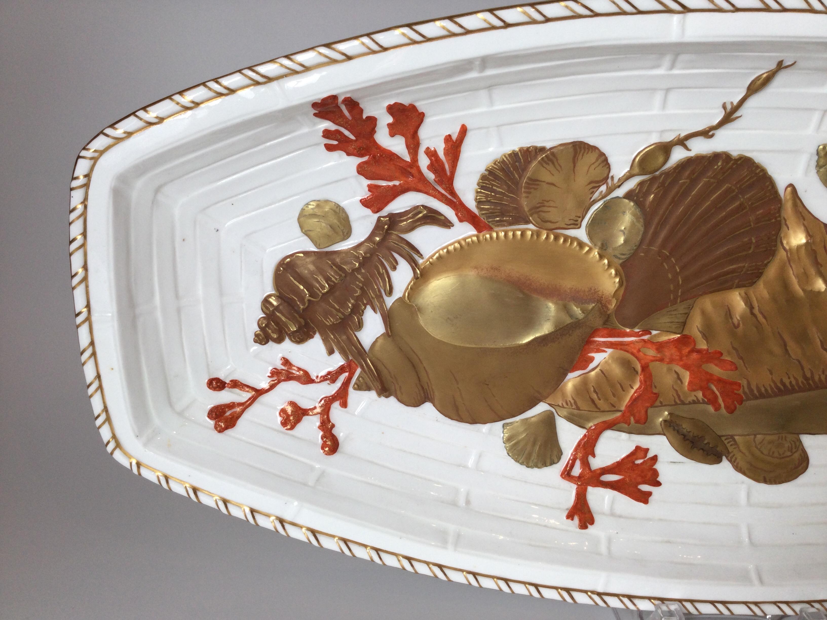 Victorian Large Antique English Porcelain Fish Platter, 1880s