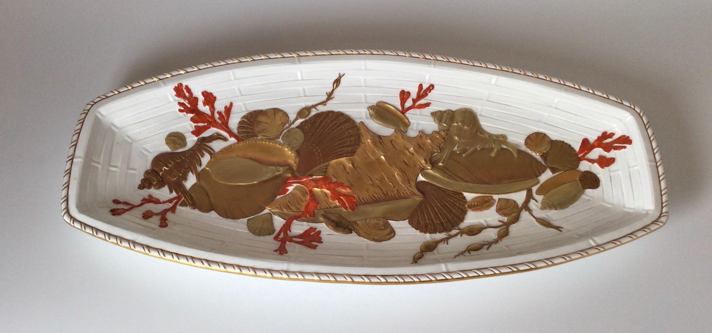 Late 19th Century Large Antique English Porcelain Fish Platter, 1880s