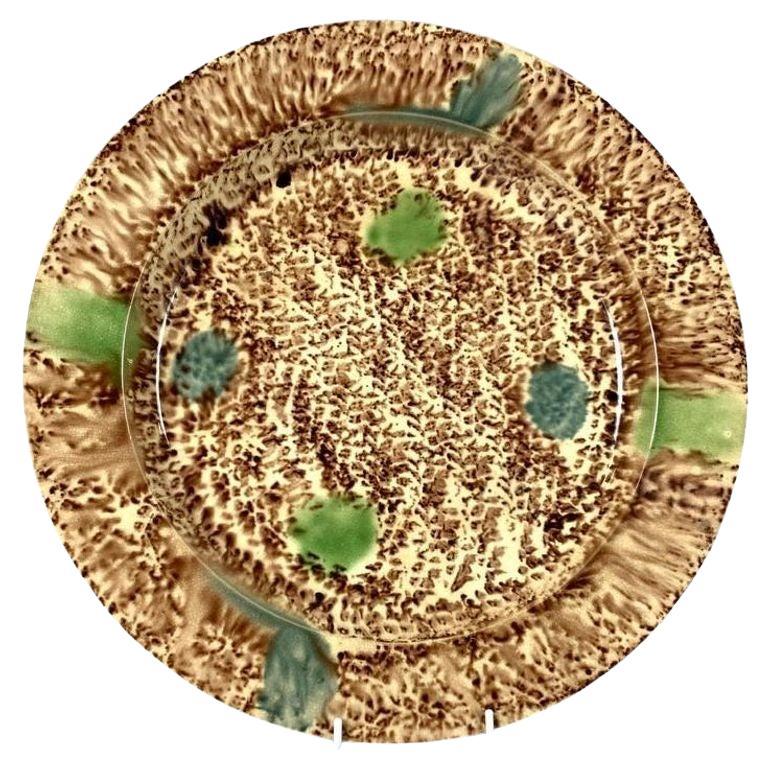 Grand chargeur ancien en poterie anglaise Whieldon à glaçure écaille de tortue 18e siècle en vente