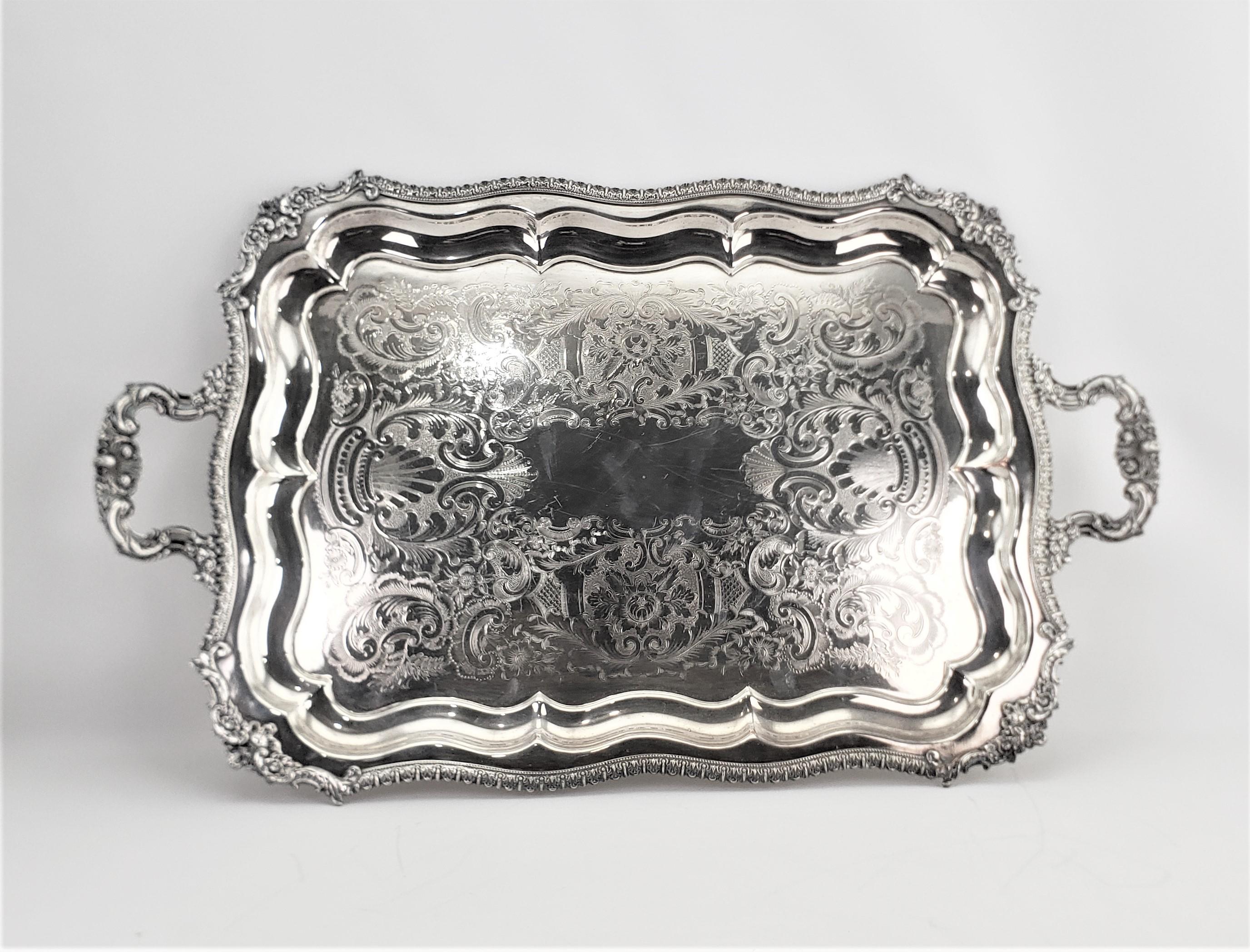 old english reproduction silver tray