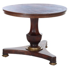 Large Antique English Regency Rosewood Tilt Top Table With Gilt Trimming c1840