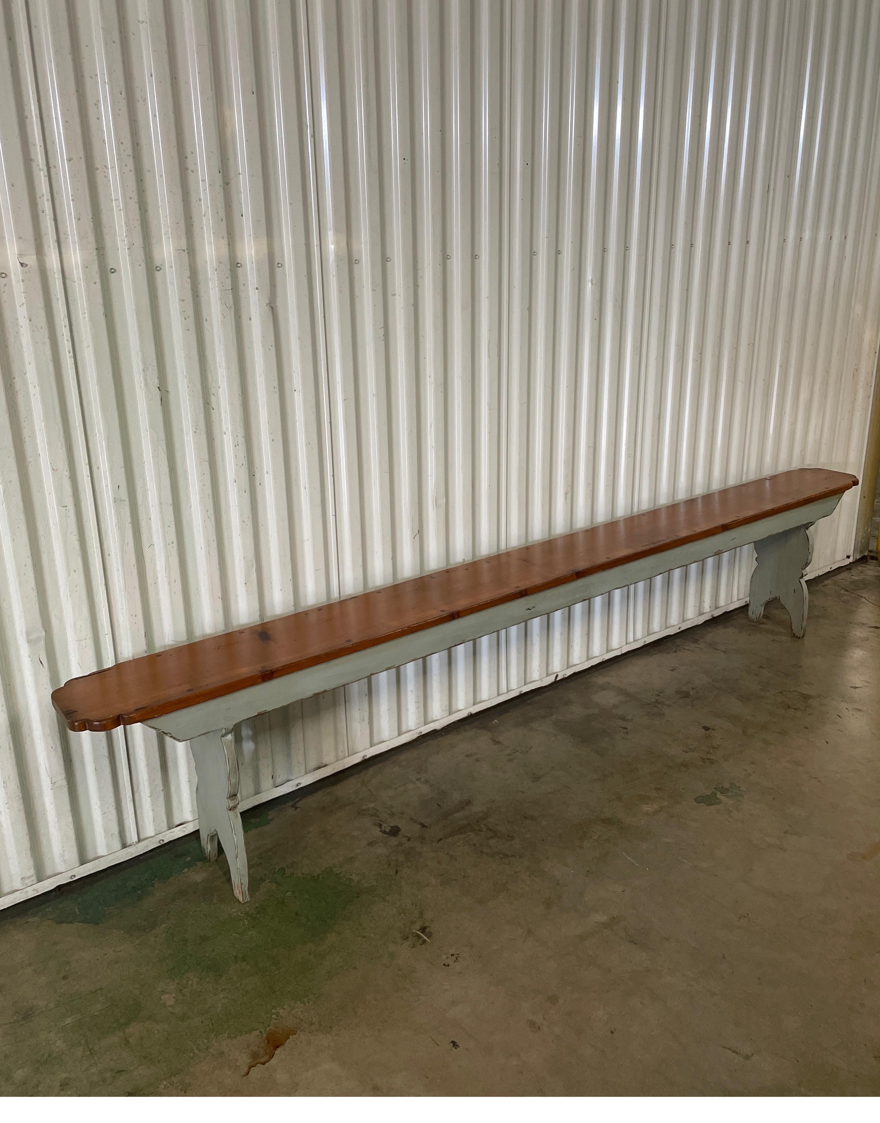 Large Antique English Saddler's Bench In Good Condition For Sale In West Palm Beach, FL